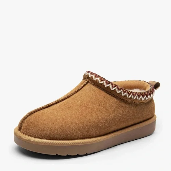 Tan Suede Slip-On Slippers - Picture 1 of 3